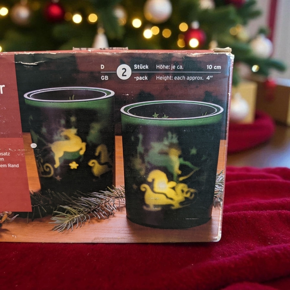 Tchibo Windlichter Tealight Holders with Reindeer Design- Christmas Decor - Picture 2 of 3